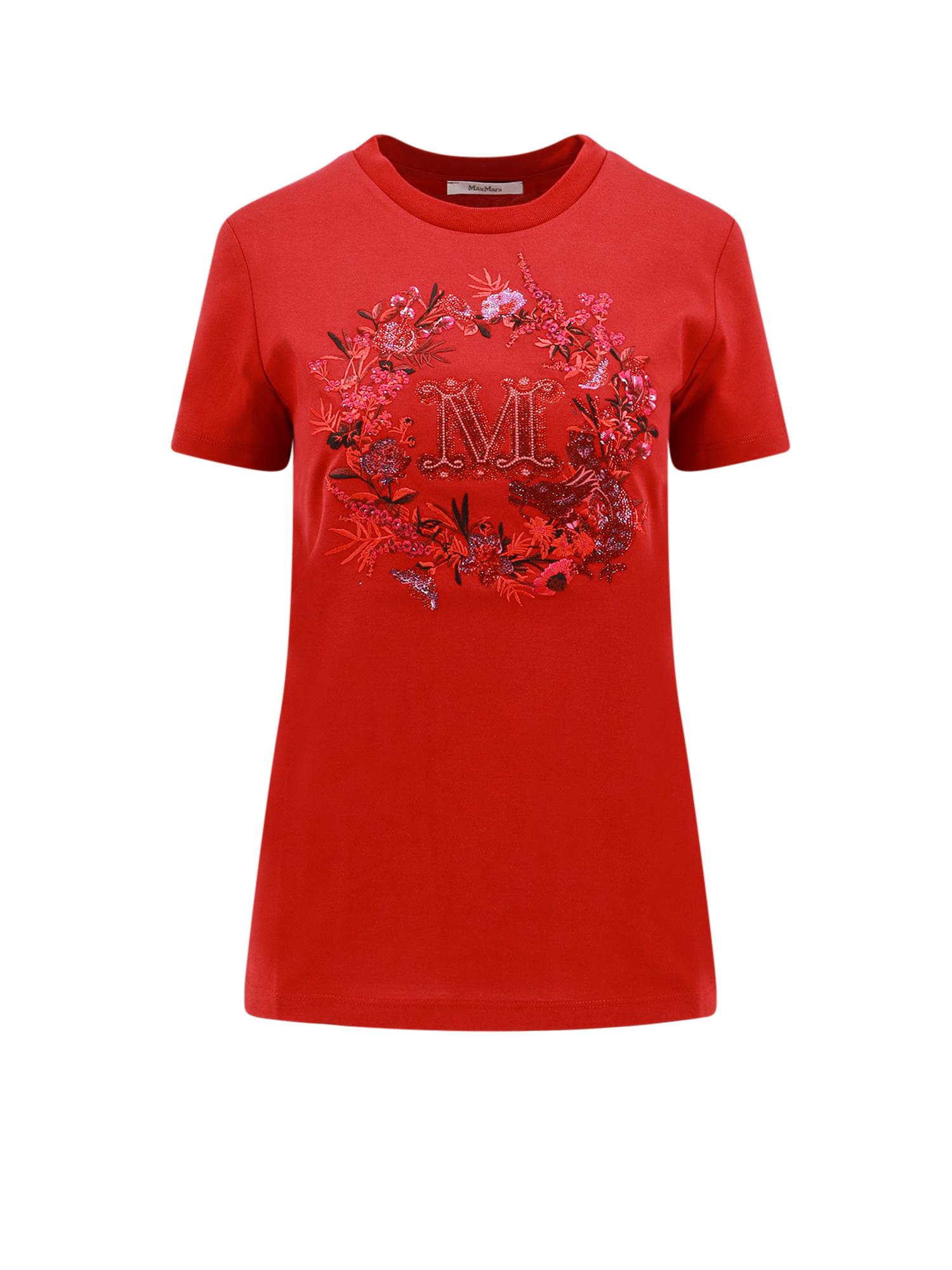 max mara t-shirts and polos red cotone - women