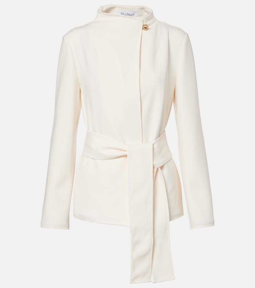 max mara talamo belted jersey jacket