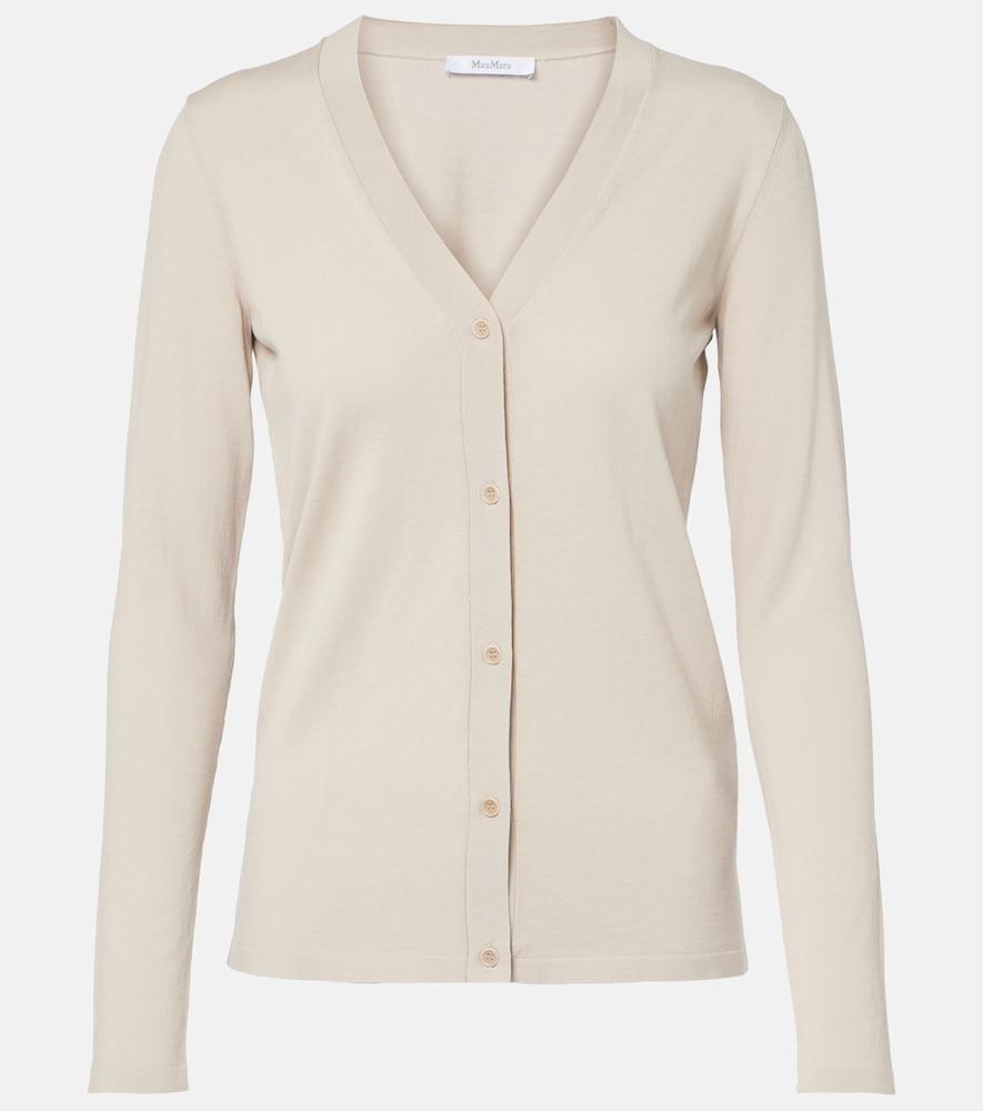 max mara tennis striped cotton and silk cardigan