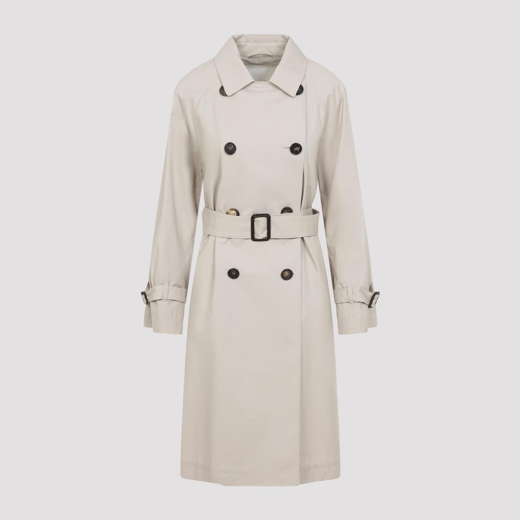 max mara the cube c trench nude & neutrals cotton polyester coat - women