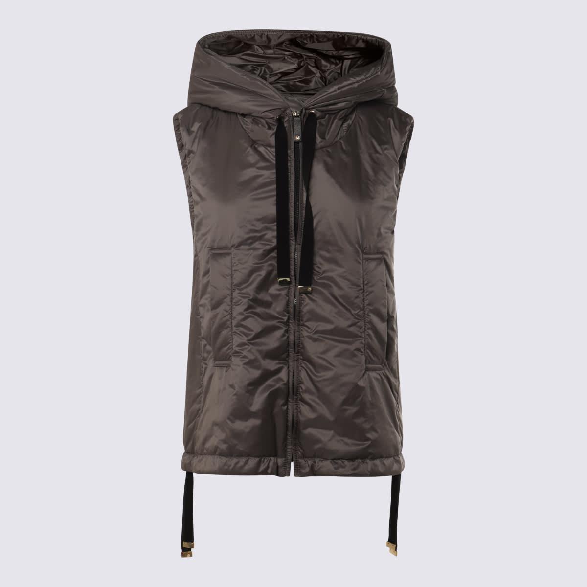 max mara the cube dark brown gringo down jacket