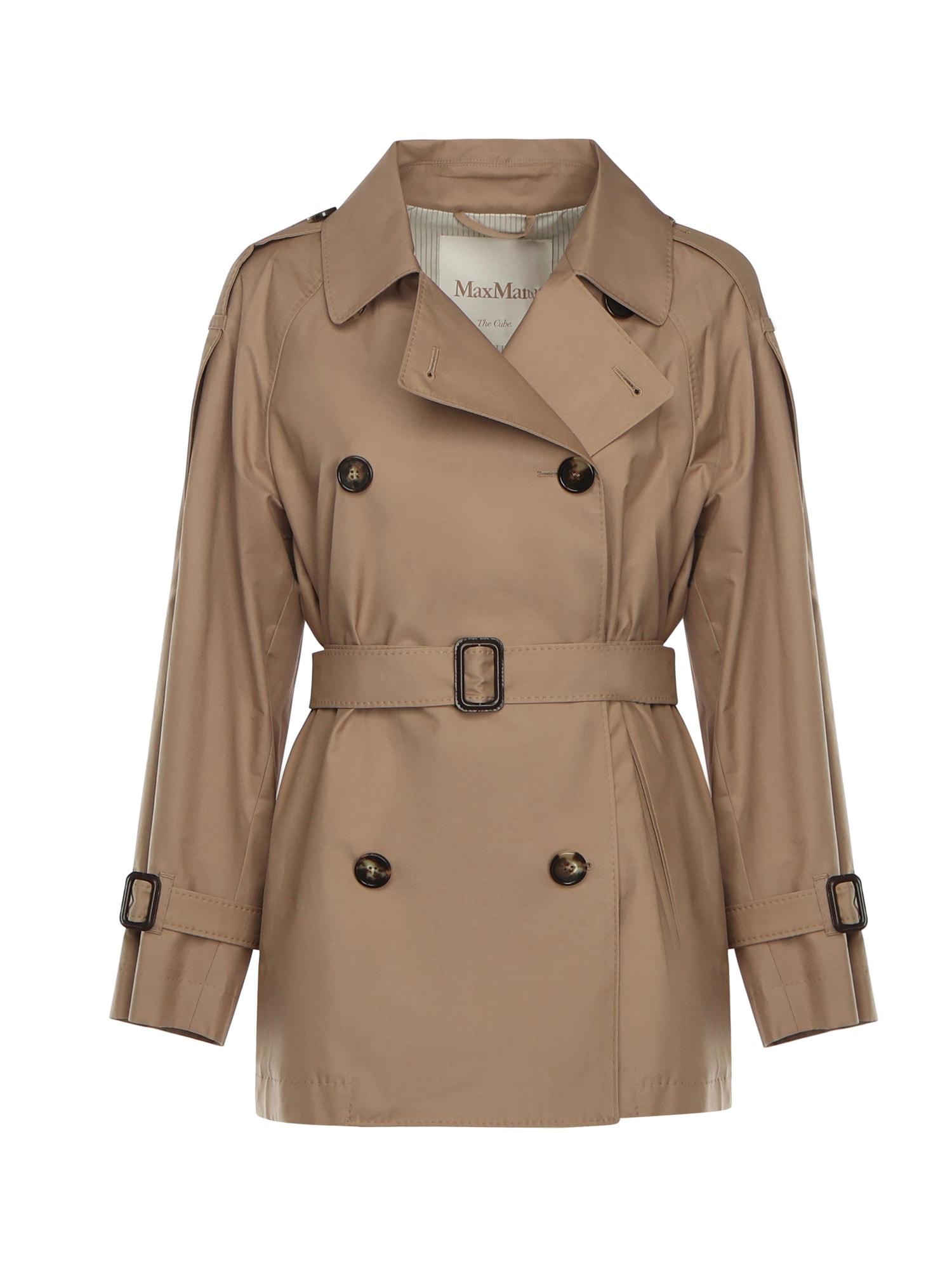 max mara the cube long cotton twill trench coat