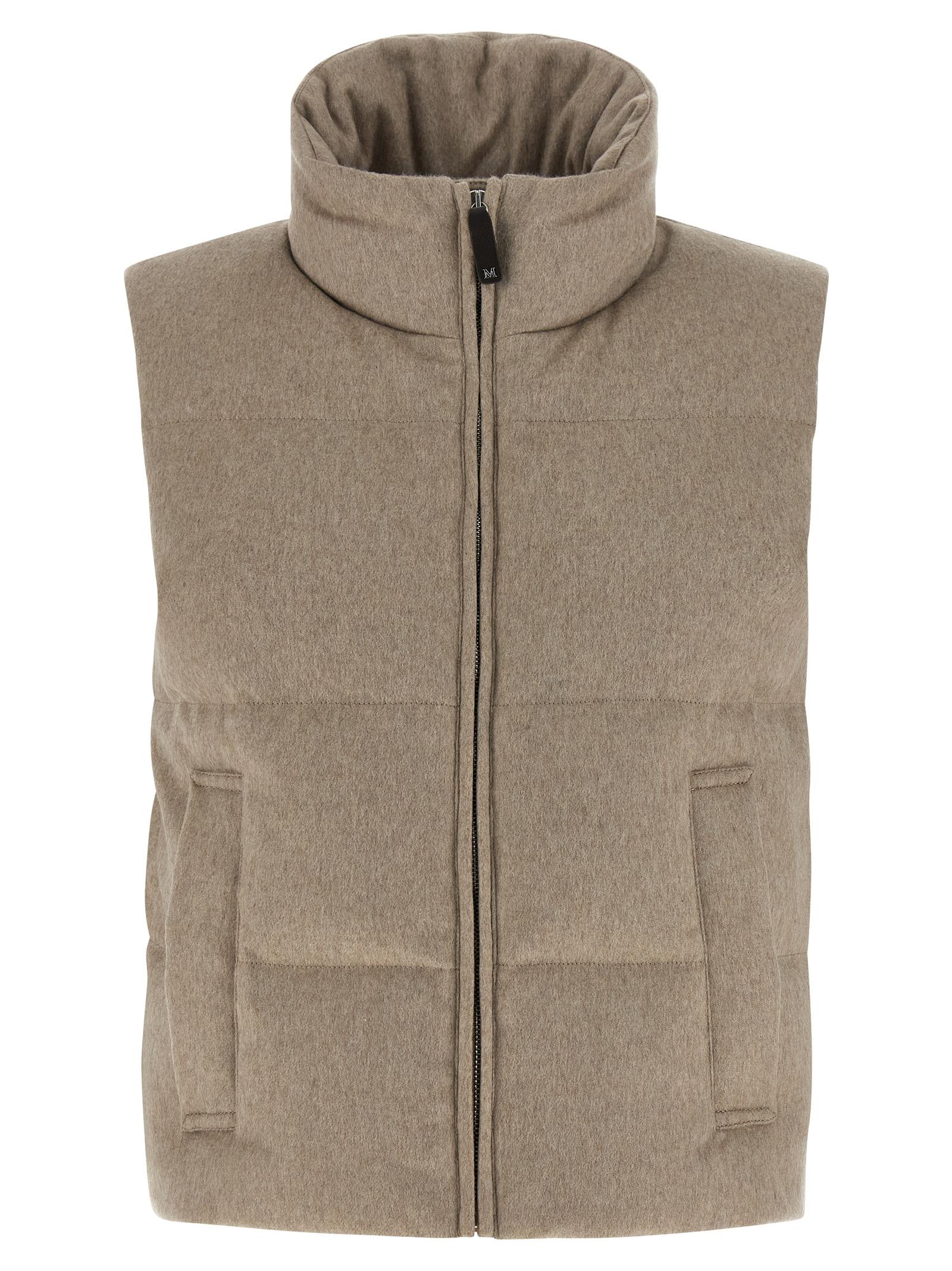 max mara the cube mtcamoroso vest beige cashmere gilet - women