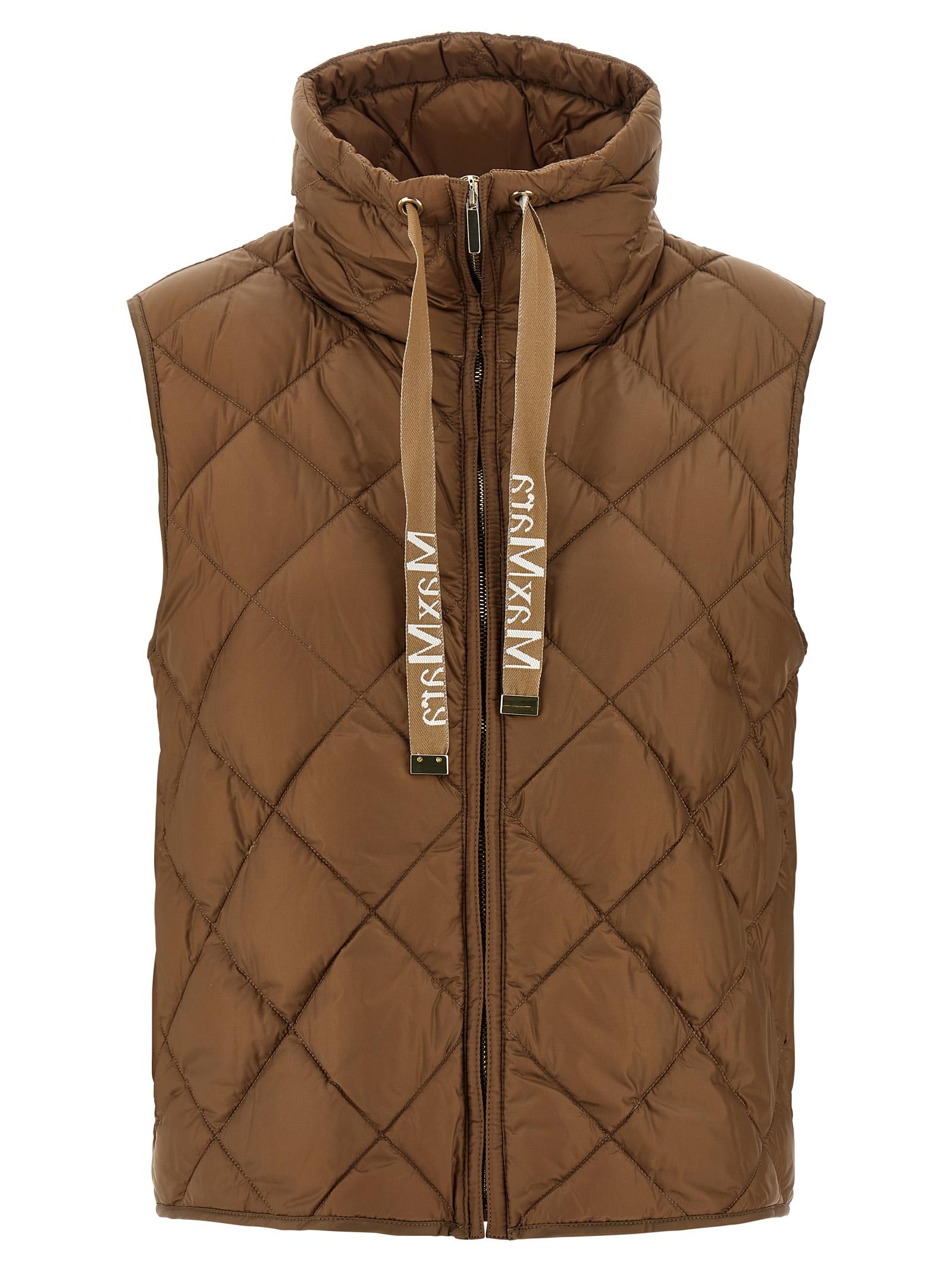 max mara the cube tregic vest brown polyamide gilet - women