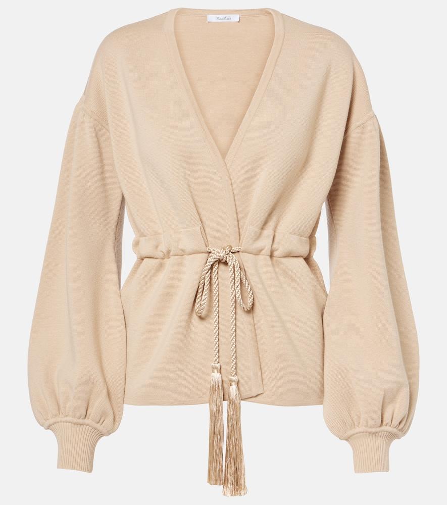 max mara tiberio belted virgin wool cardigan