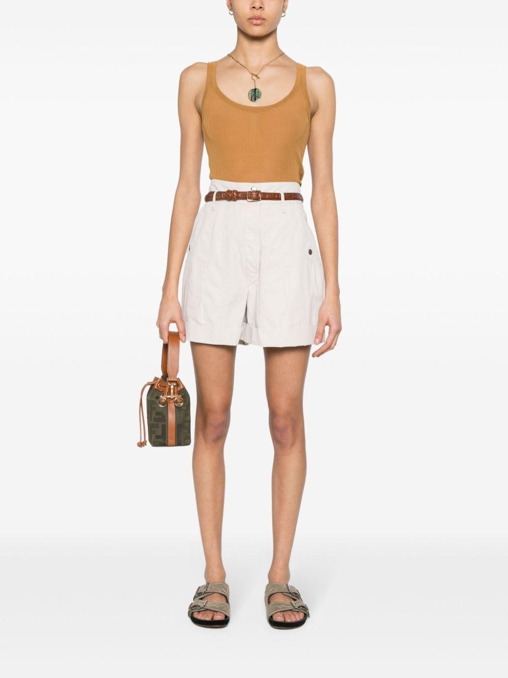 max mara top leather brown silk - women