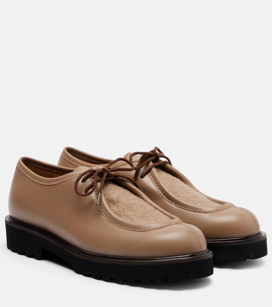max mara track leather loafers