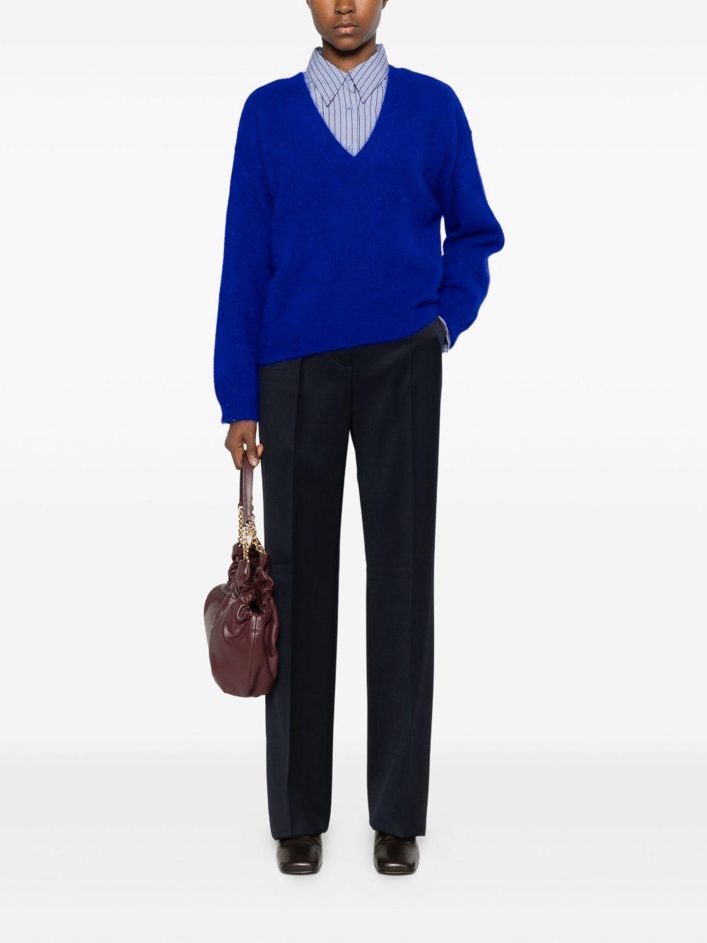 max mara trousers blue wool - women