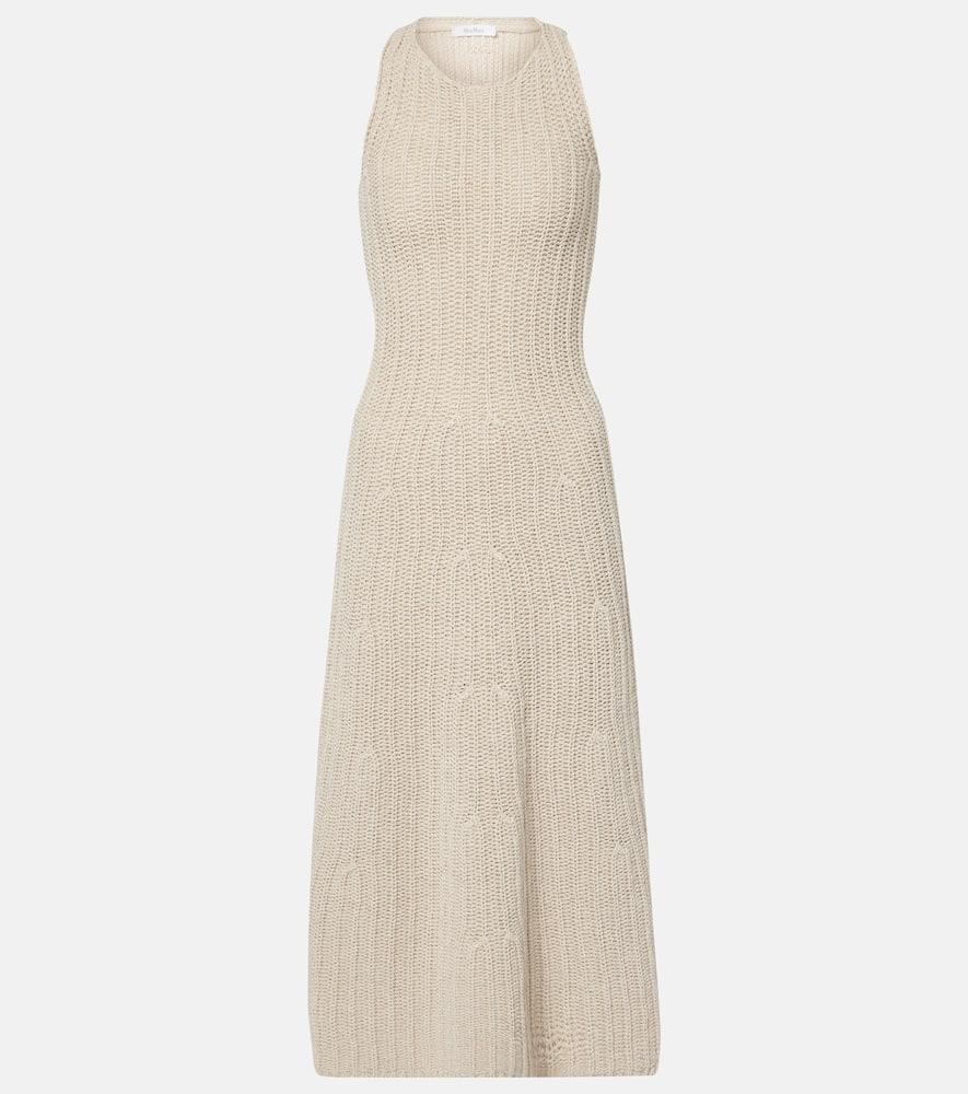 max mara uccio linen and cotton maxi dress