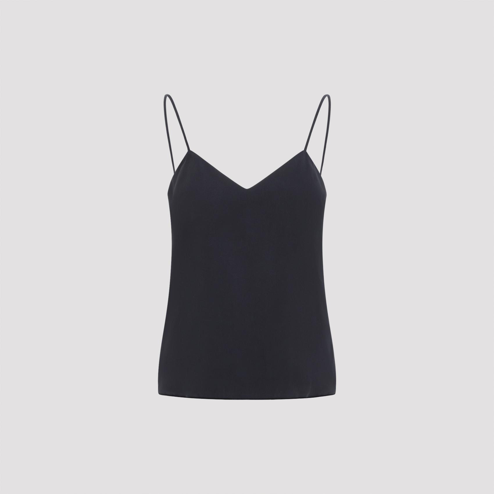 max mara unghia washed silk tank top blue - women