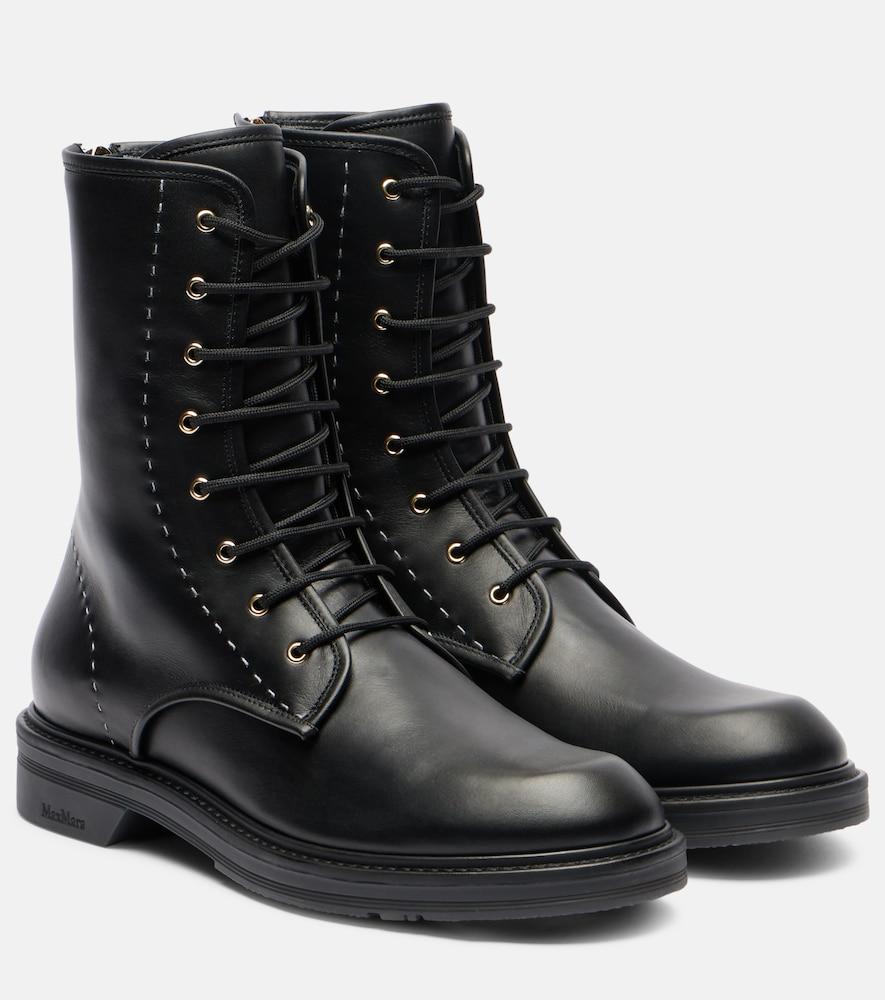 max mara urbancombat leather combat boots