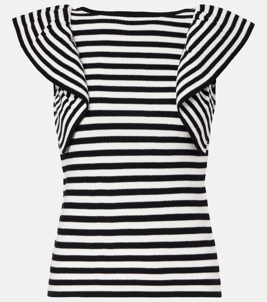 max mara vieste ruffled striped top