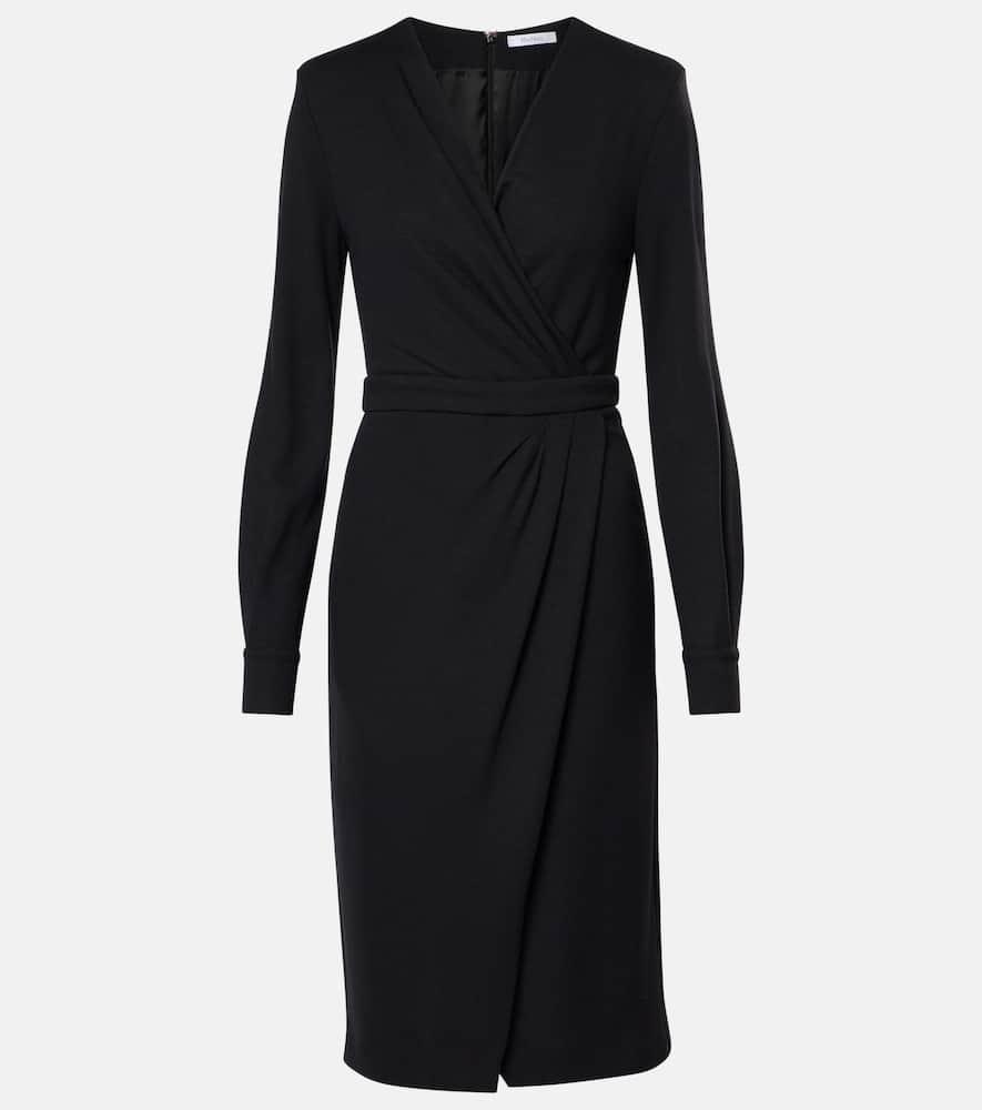 max mara virtus gathered jersey midi dress