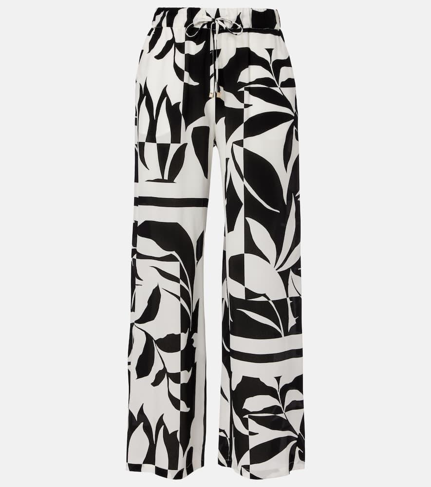 max mara voto printed silk palazzo pants