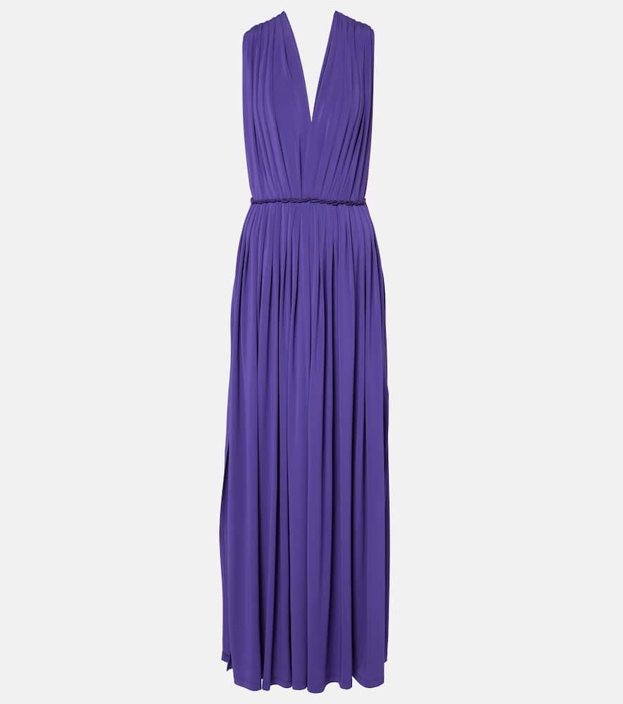 max mara walter pleated jersey maxi dress