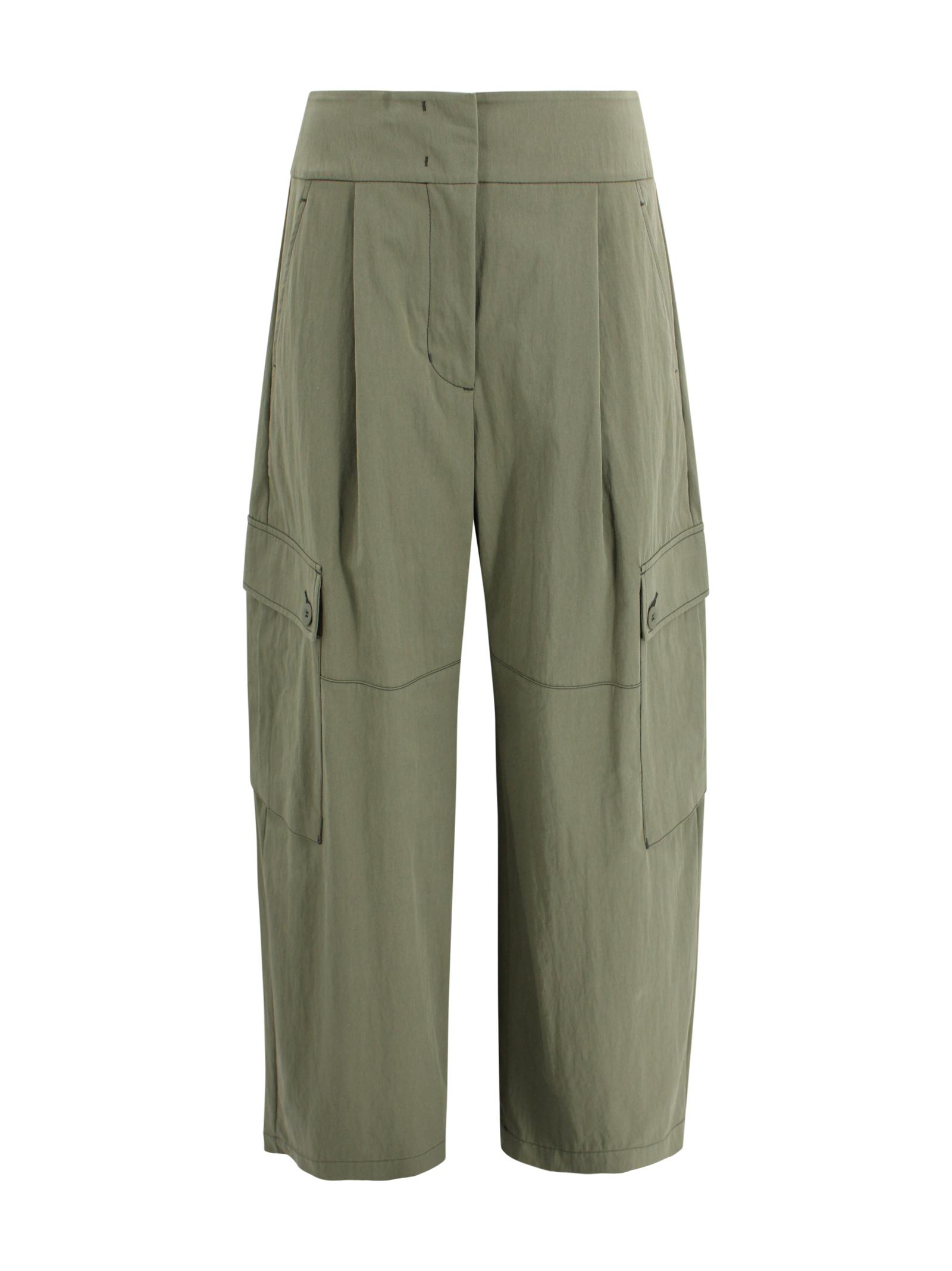 max mara weekend trousers verde scuro cotton - women