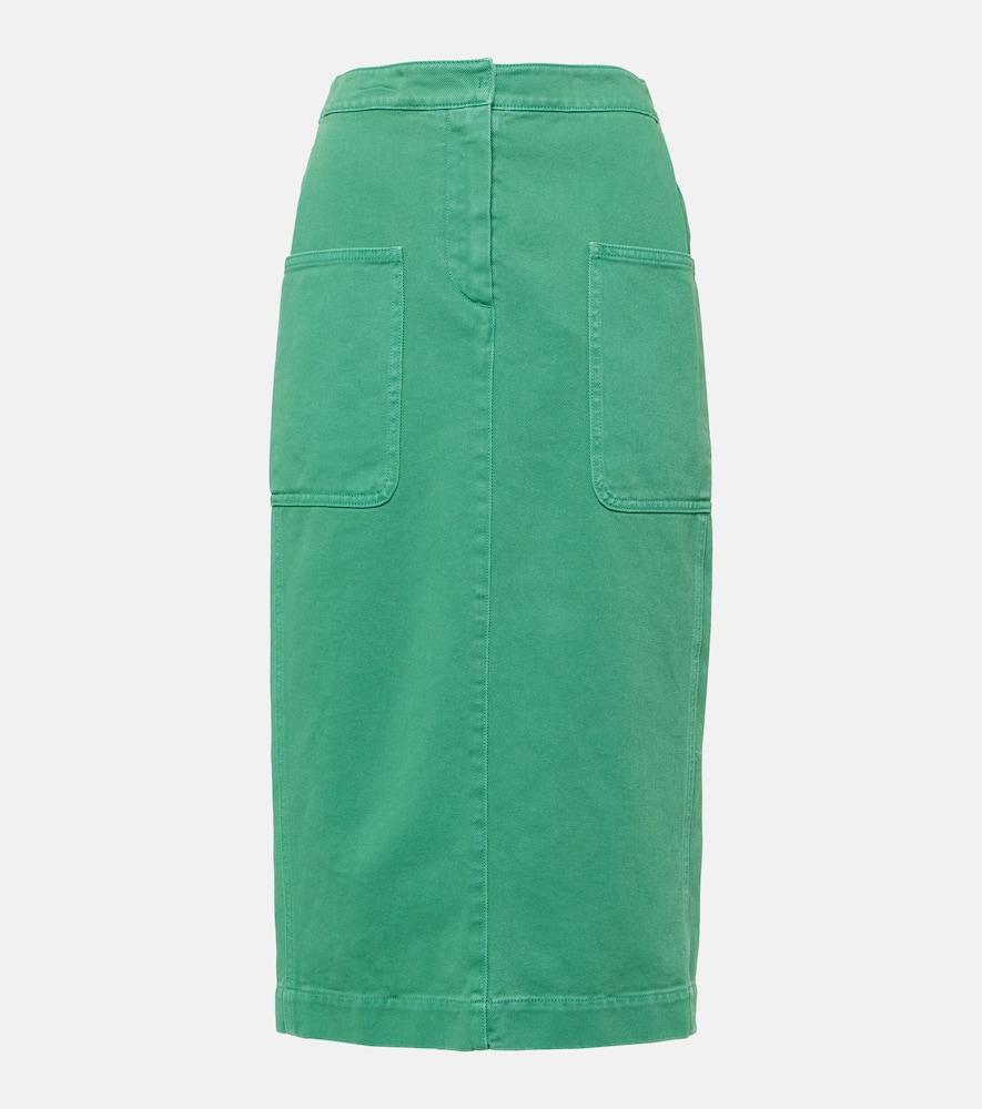 max mara werther cotton drill midi skirt