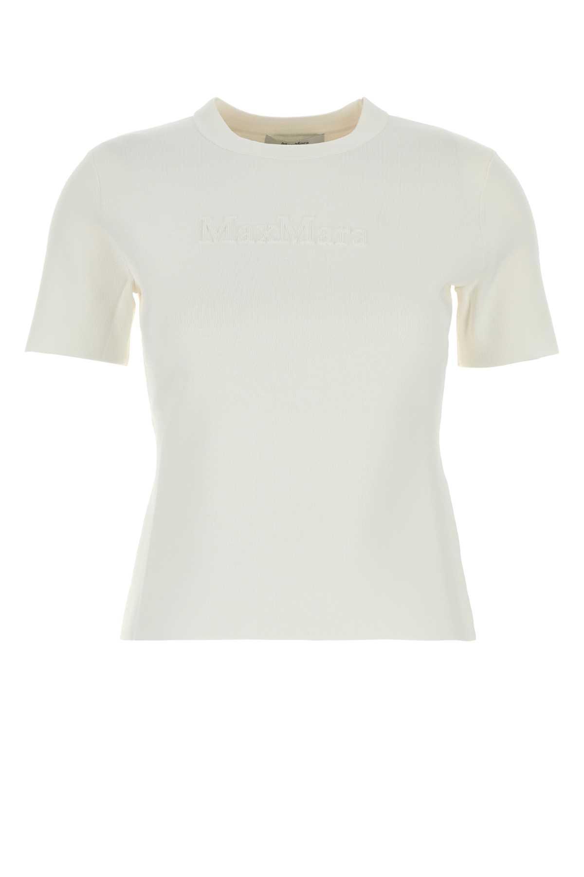max mara white viscose blend adelio t-shirt
