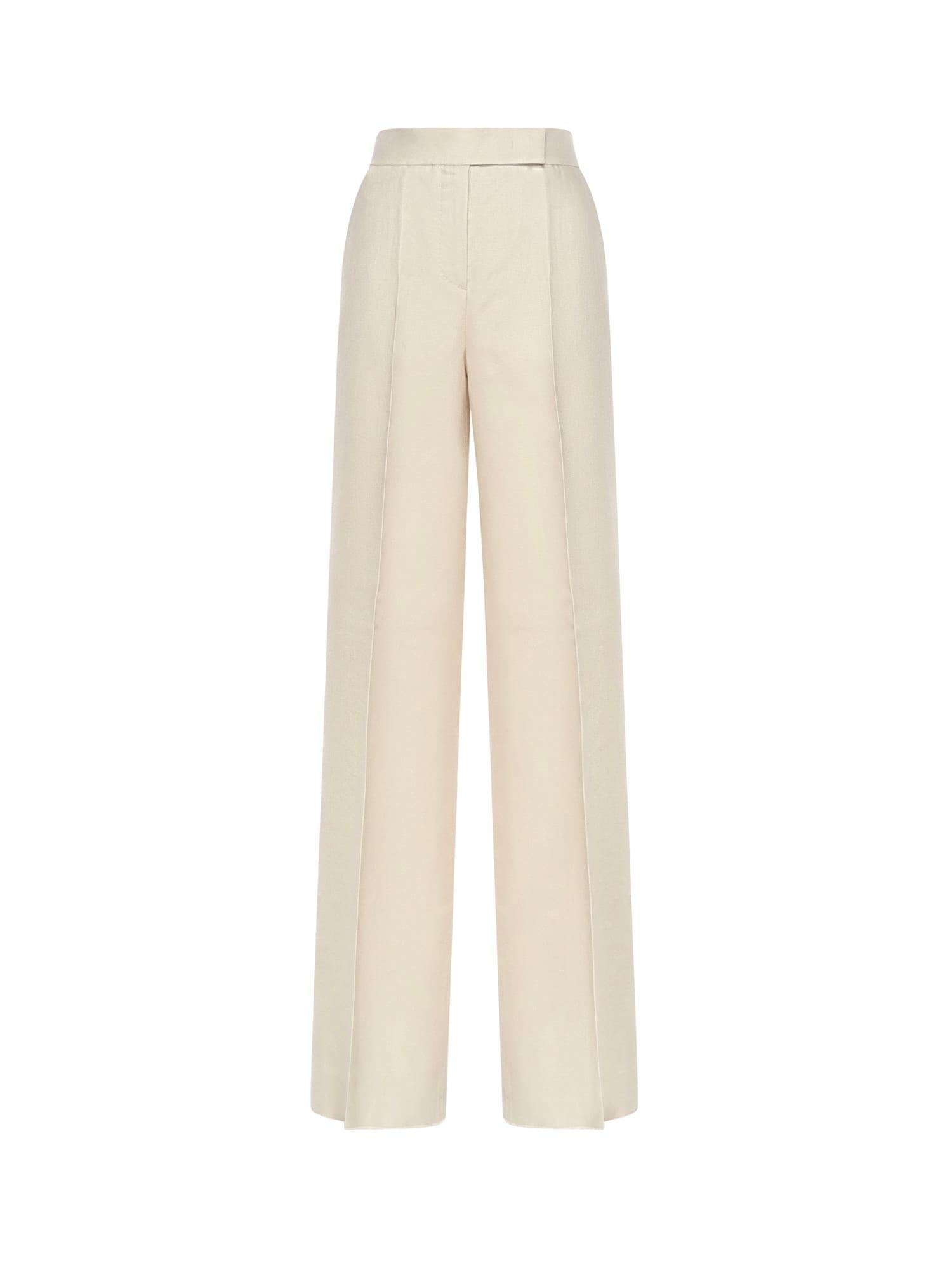 max mara wide-leg linen trousers