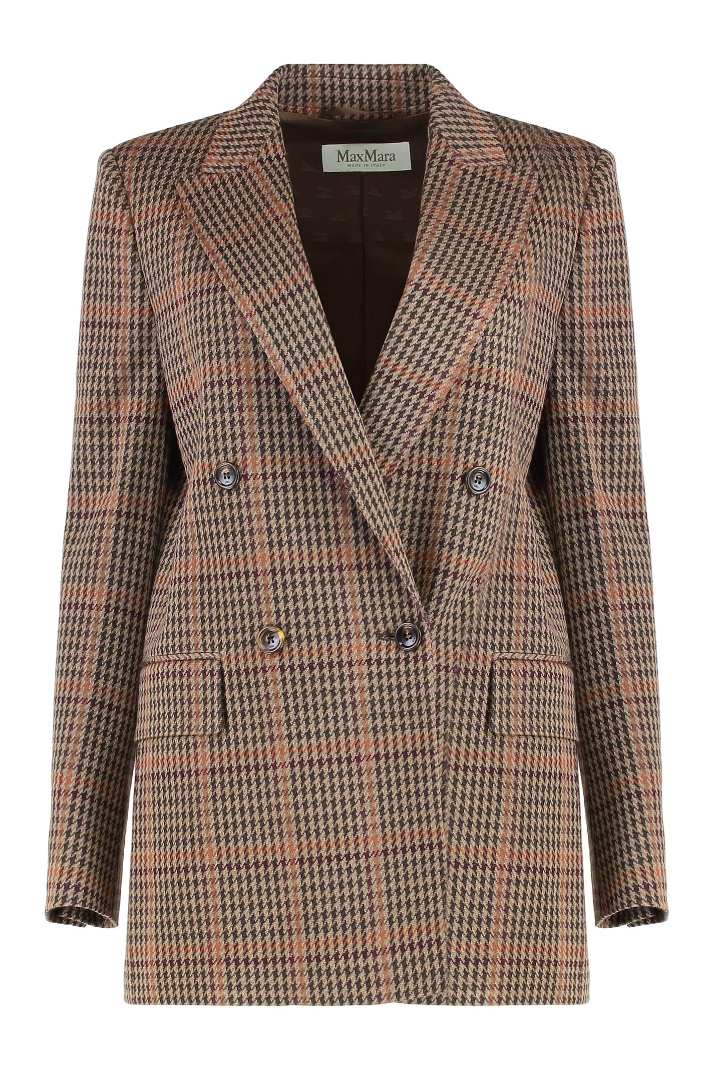 max mara wool and cotton blazer prince of wales