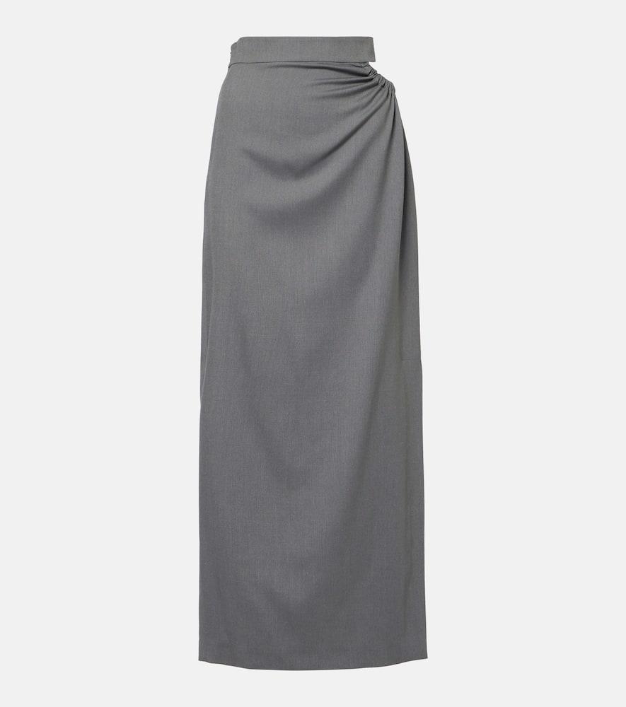 max mara wool and silk maxi skirt