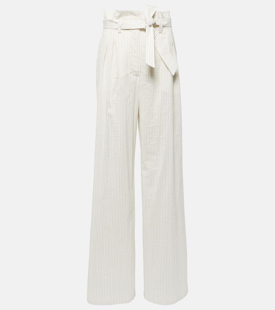 max mara xero pinstripe cotton and silk palazzo pants