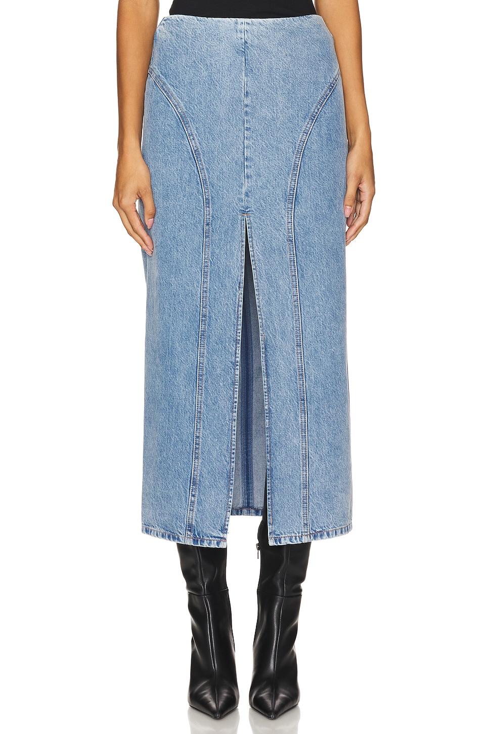 maxi denim skirt