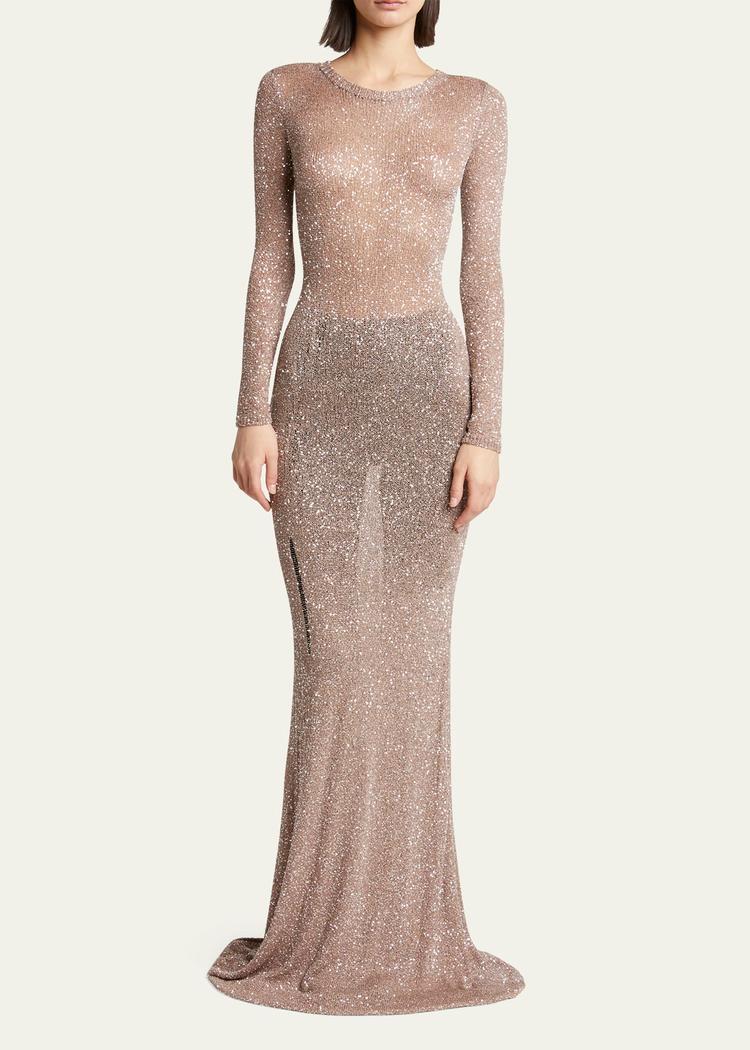 maxi sequined dress