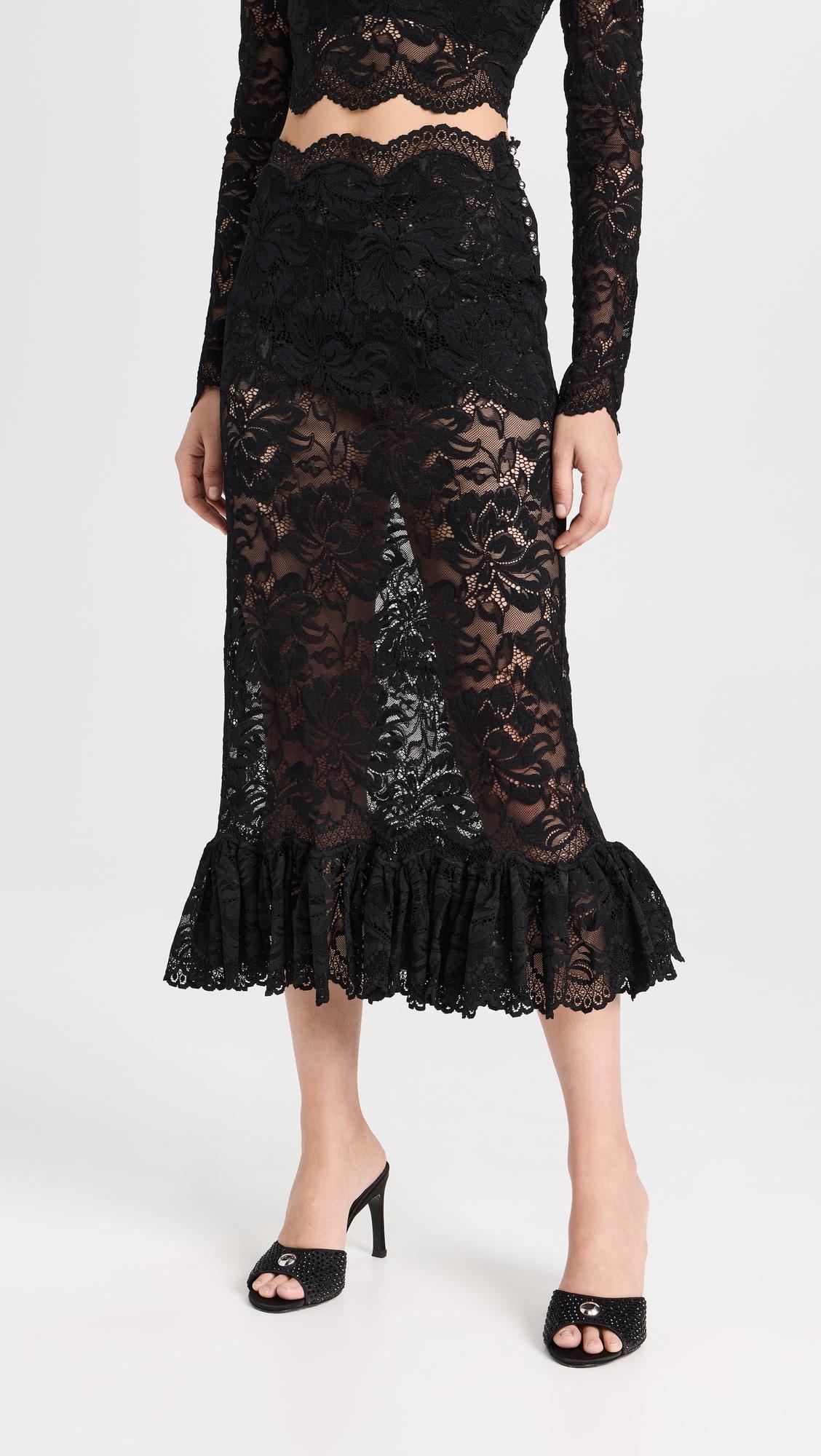 maxi stretch lace skirt