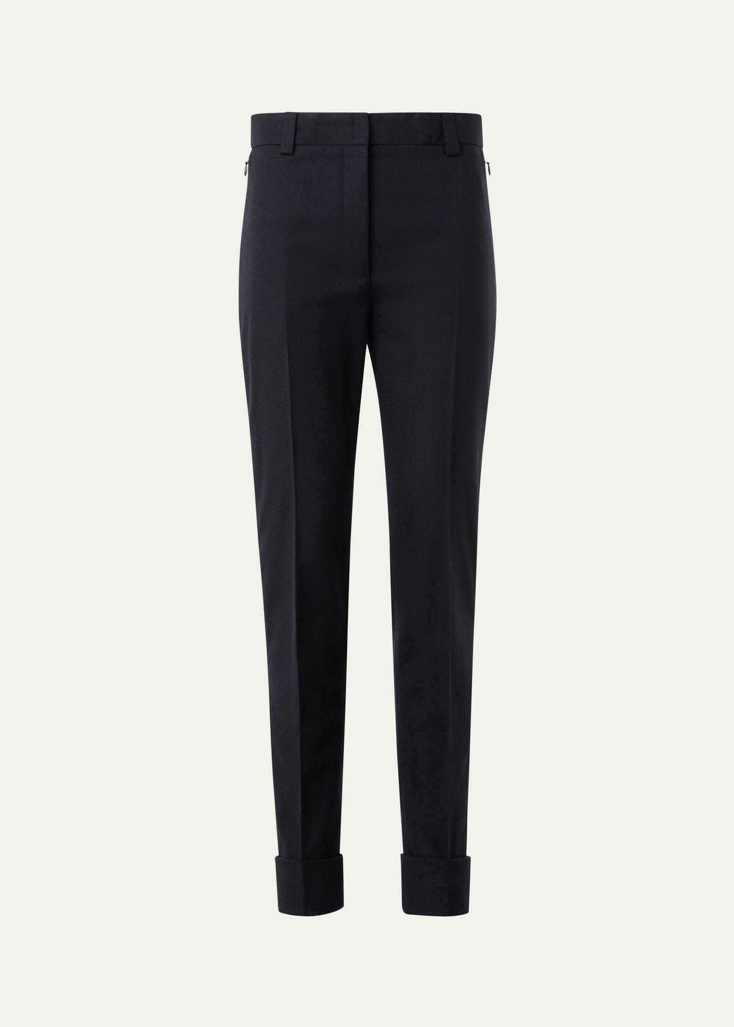 maxima wool stretch flannel skinny-leg ankle pants