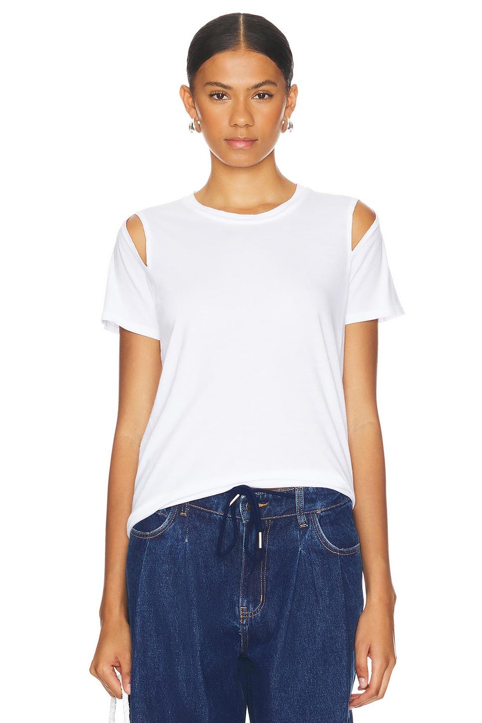 maximillian shoulder split tee