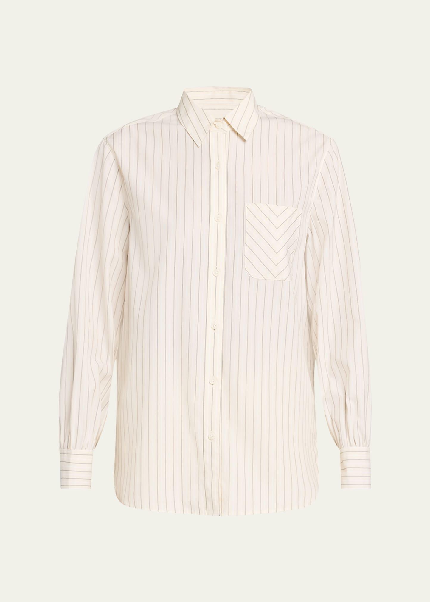 maxine striped button-front shirt