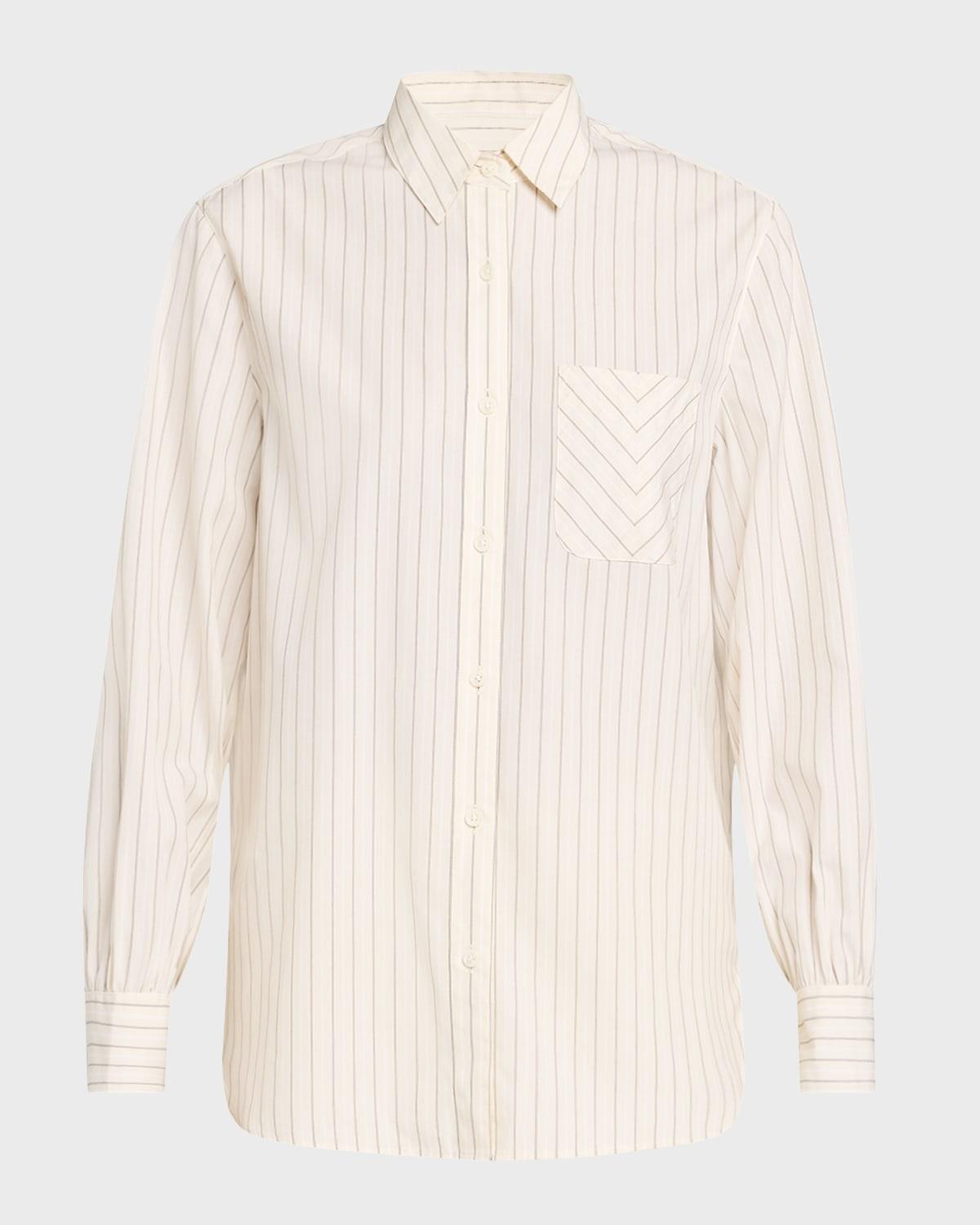 maxine striped button-front shirt