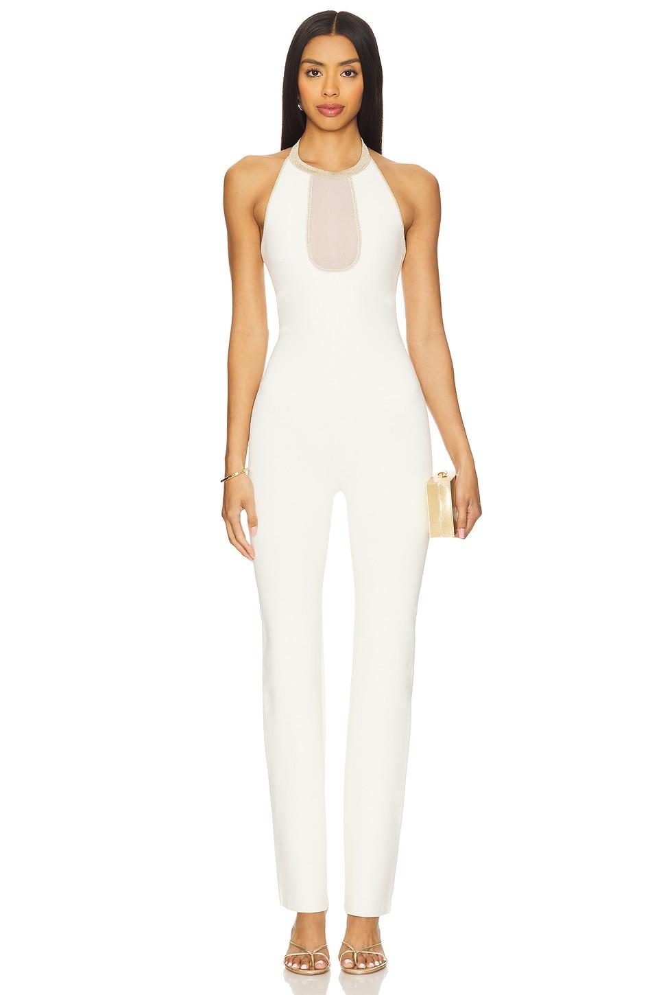 may sculpt-knit halterneck jumpsuit
