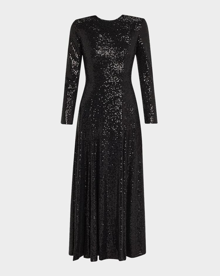 maya a-line sequin midi dress
