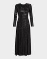 maya a-line sequin midi dress