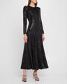 maya a-line sequin midi dress