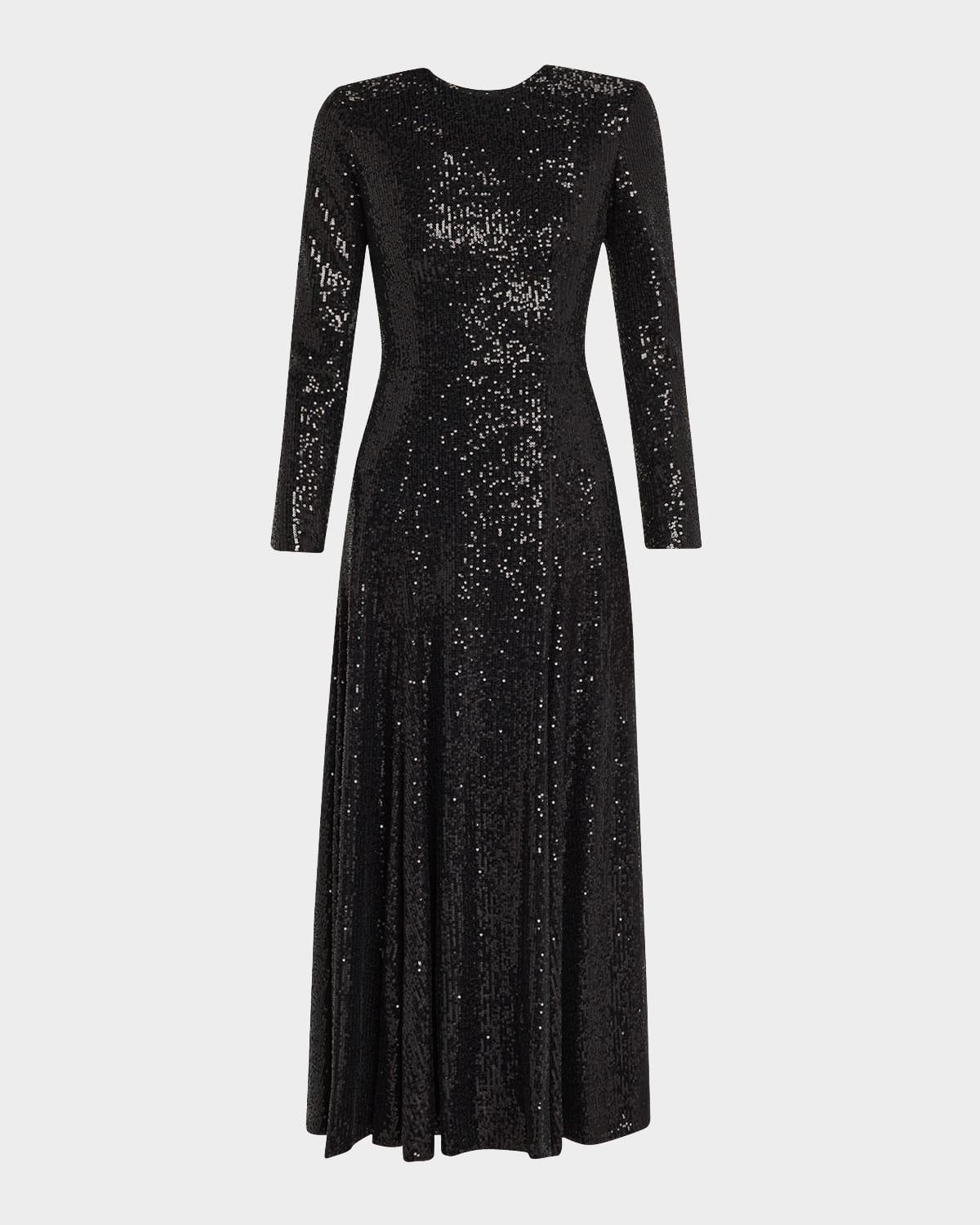 maya a-line sequin midi dress