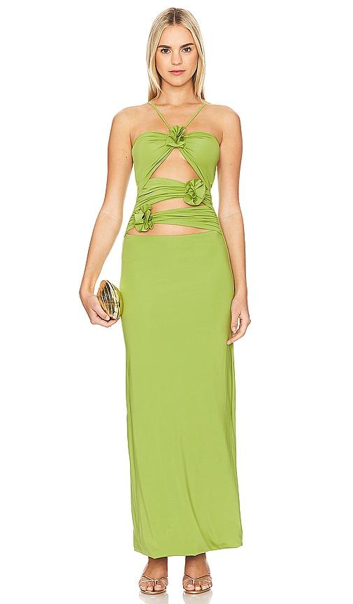 maygel coronel x revolve veranera dress in green.