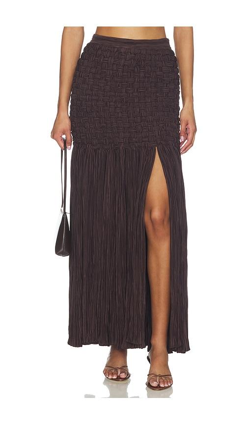 mayle vasquez canoa skirt in brown.
