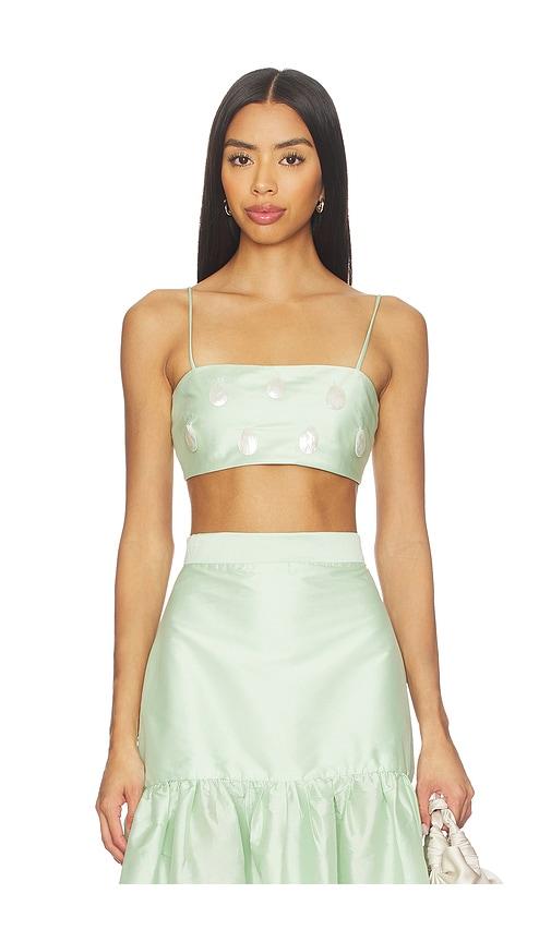 mayle vasquez coral top in green.