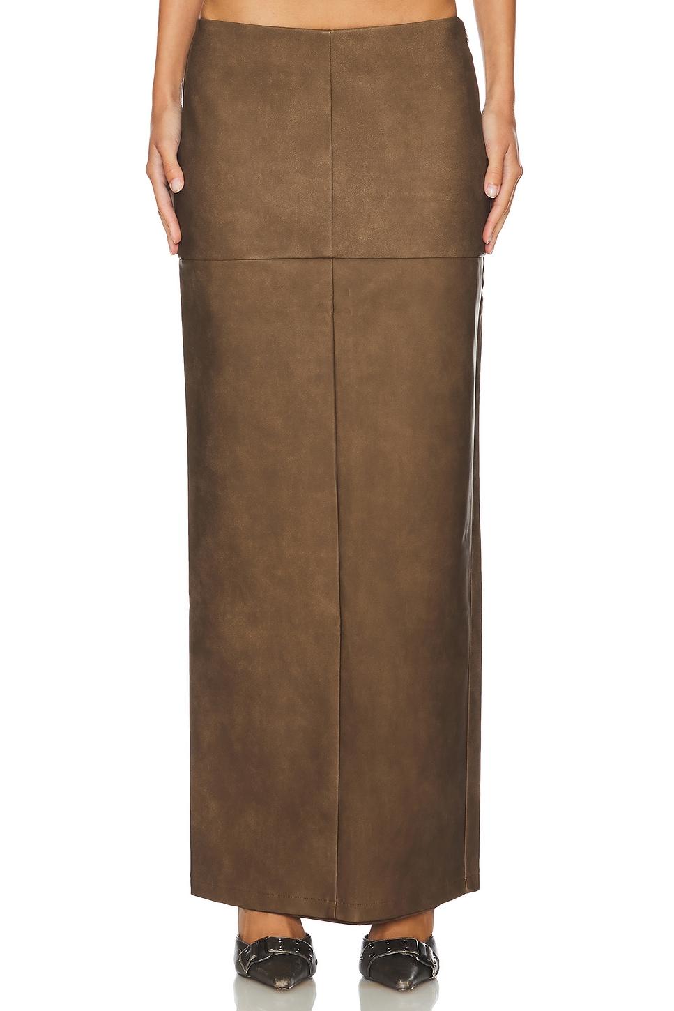 mazu faux leather maxi skirt