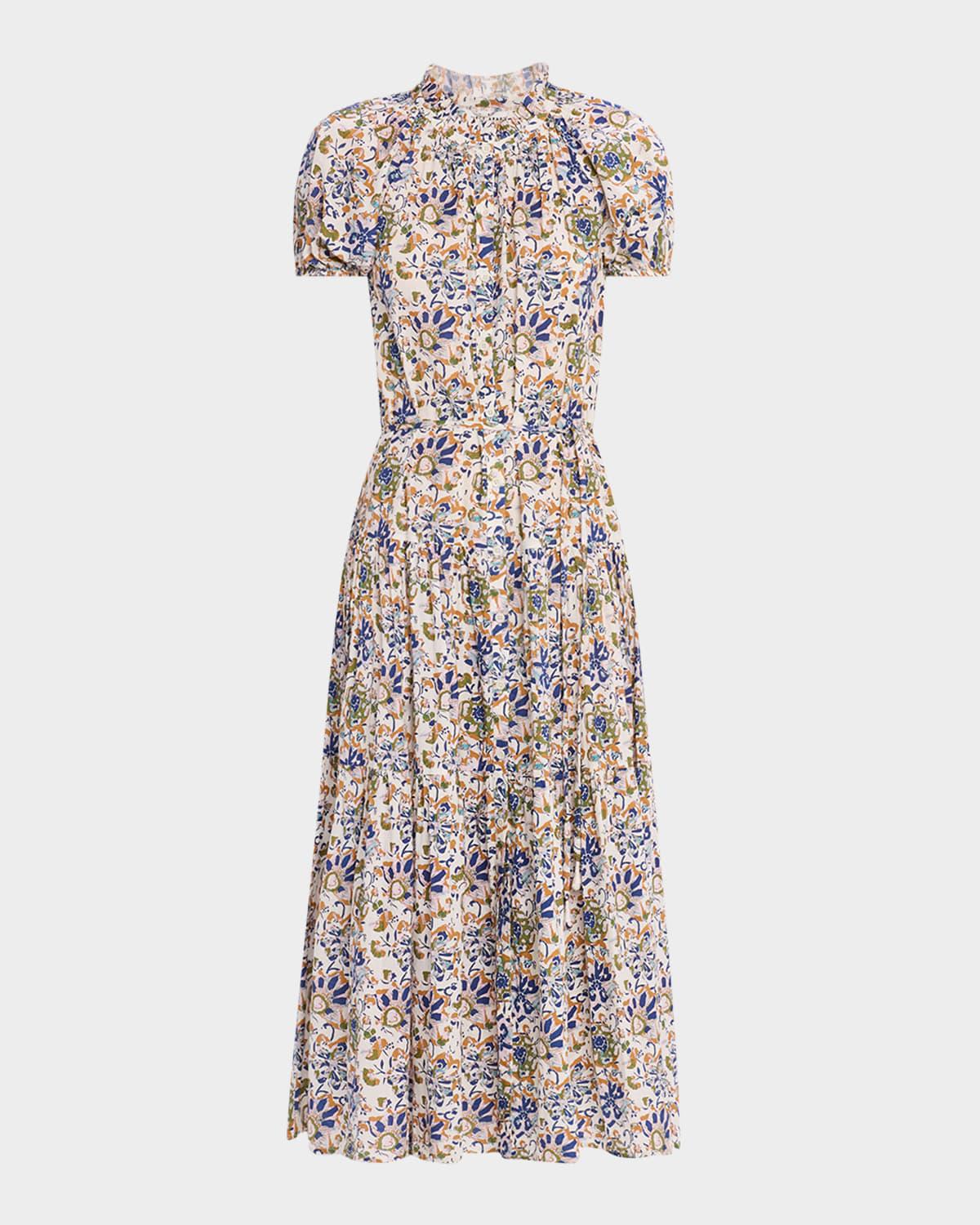 mazza tiered organic cotton voile maxi dress