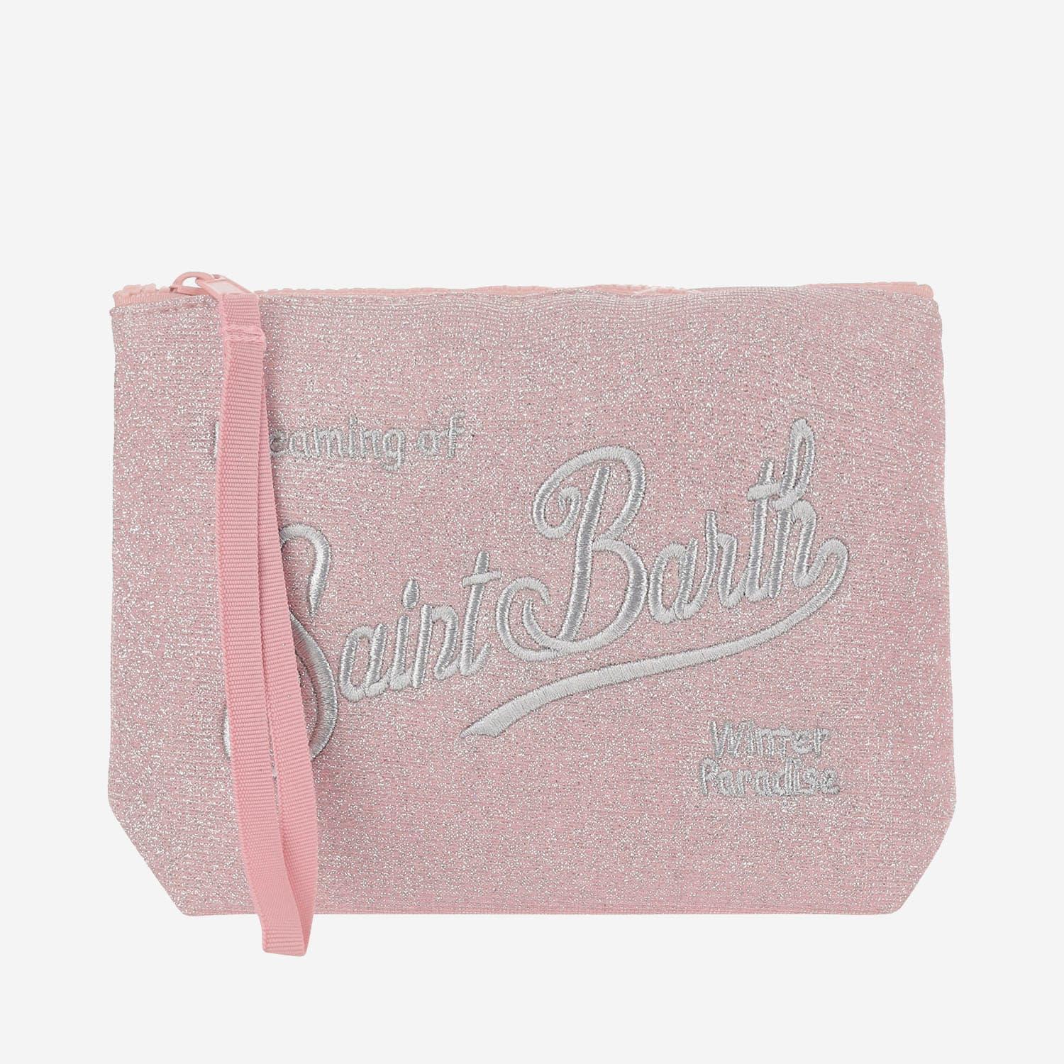 mc2 saint barth aline lurex clutch bag with logo