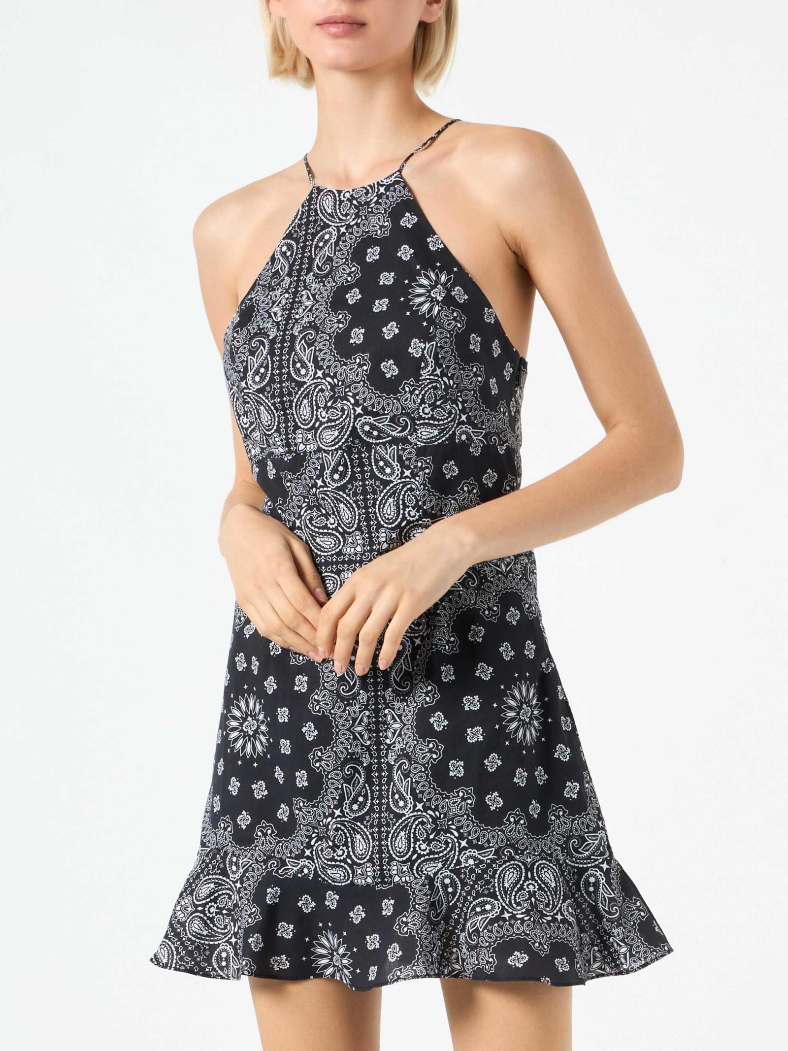 mc2 saint barth black bandanna print slip dress avrill