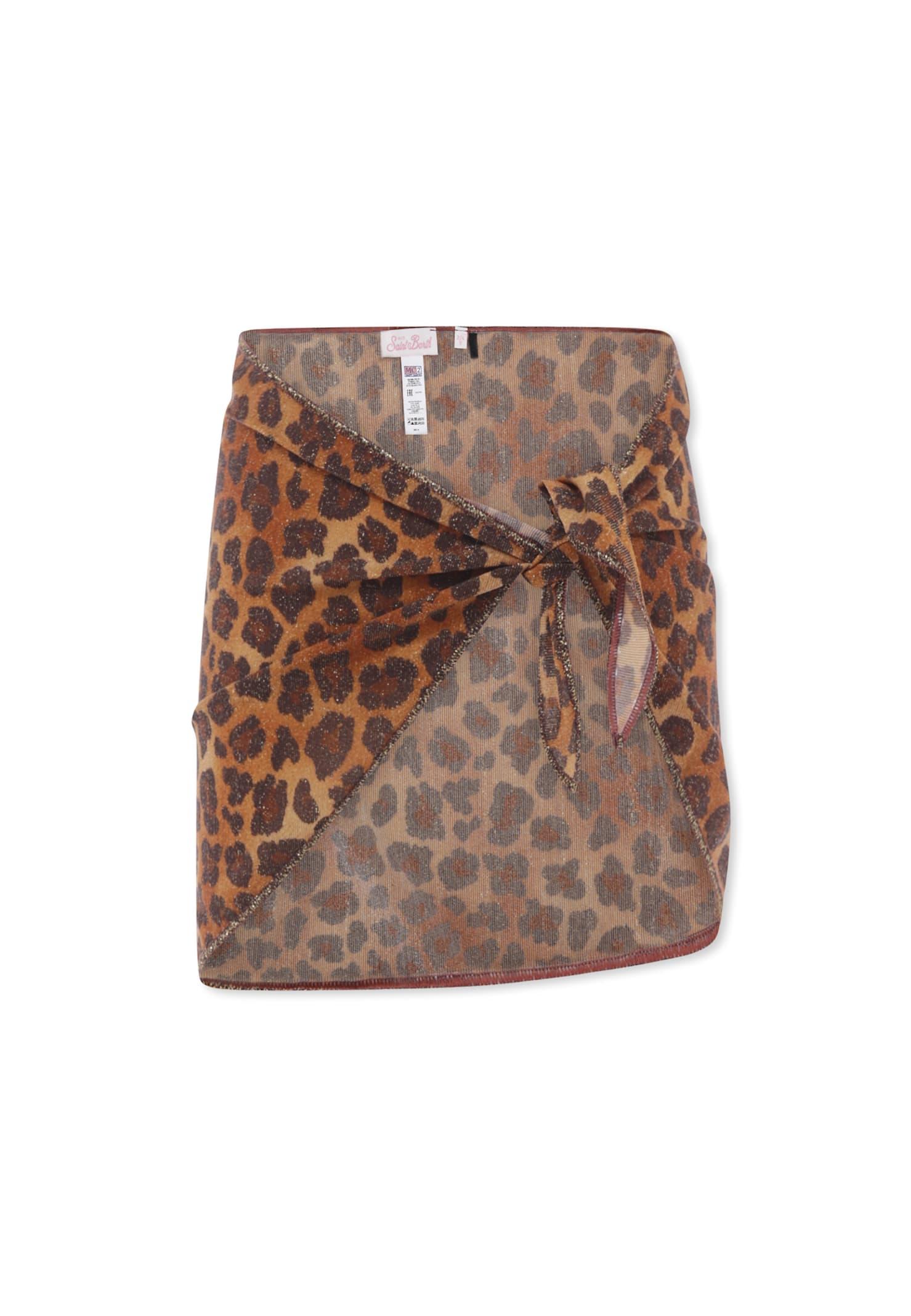 mc2 saint barth brown lurex cover-up for girl