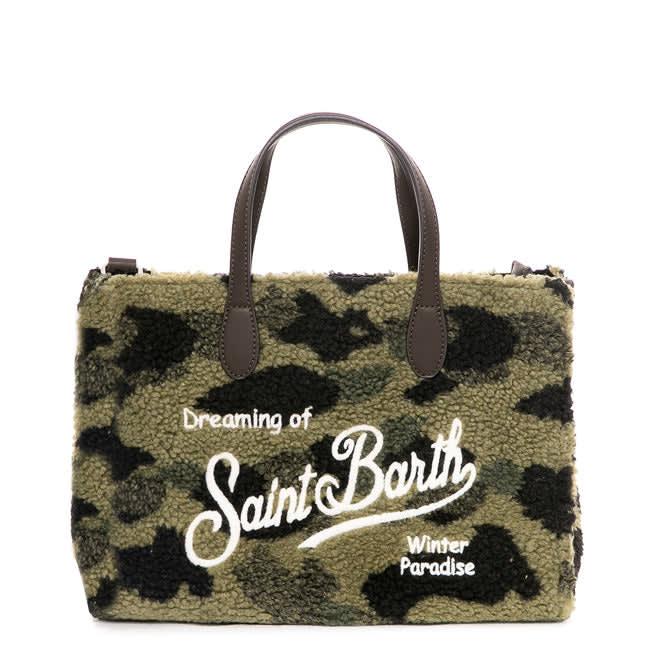 mc2 saint barth camouflage sherpa fabric vivian handbag