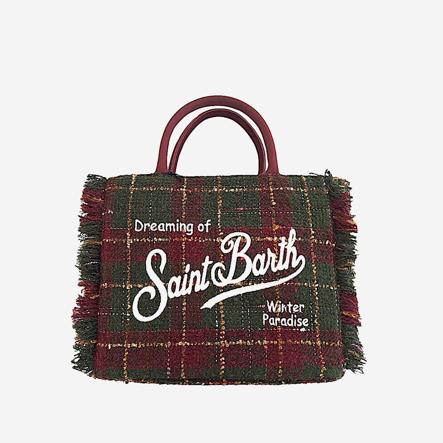 mc2 saint barth colette bag in checked wool blend