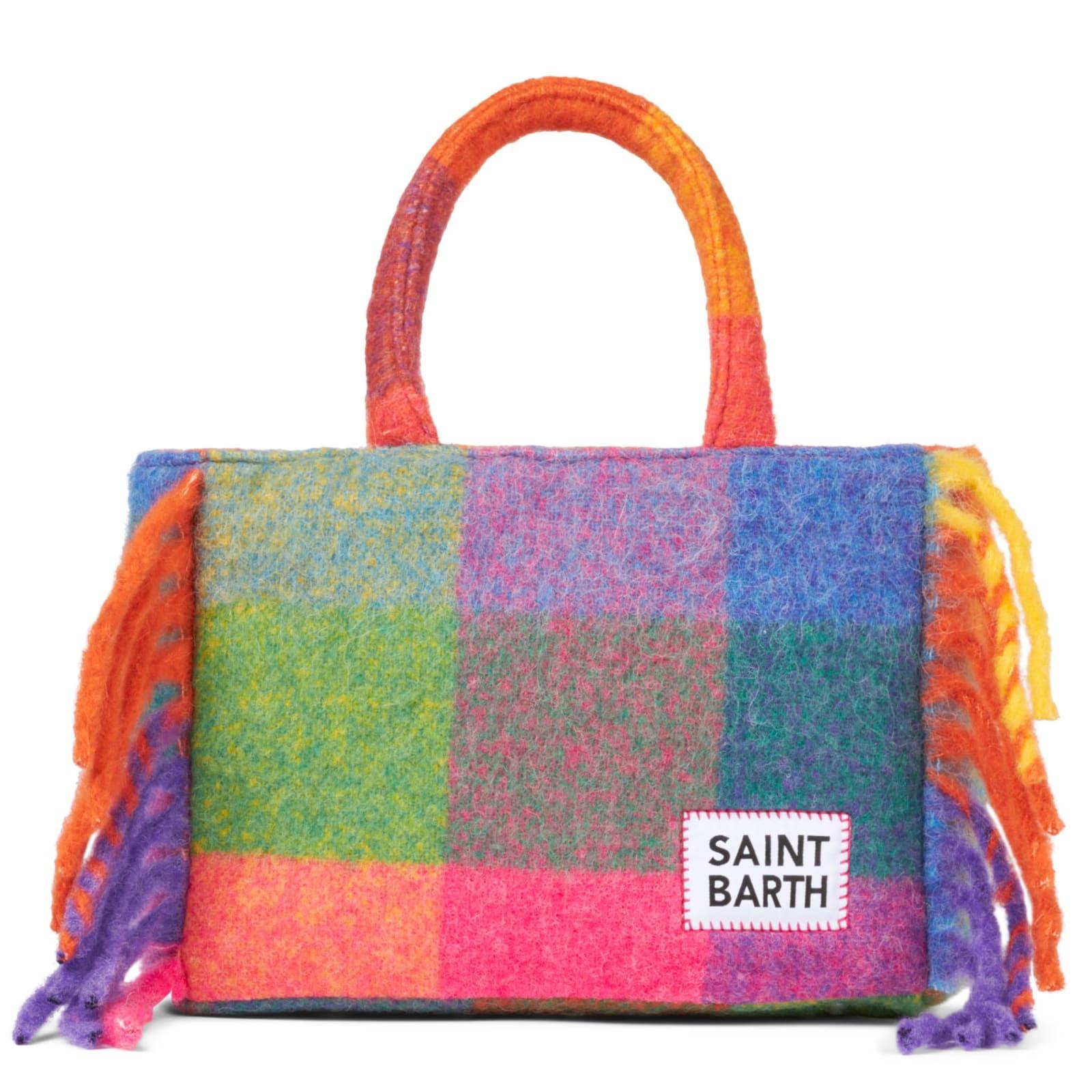 mc2 saint barth colette blanket handbag with check print