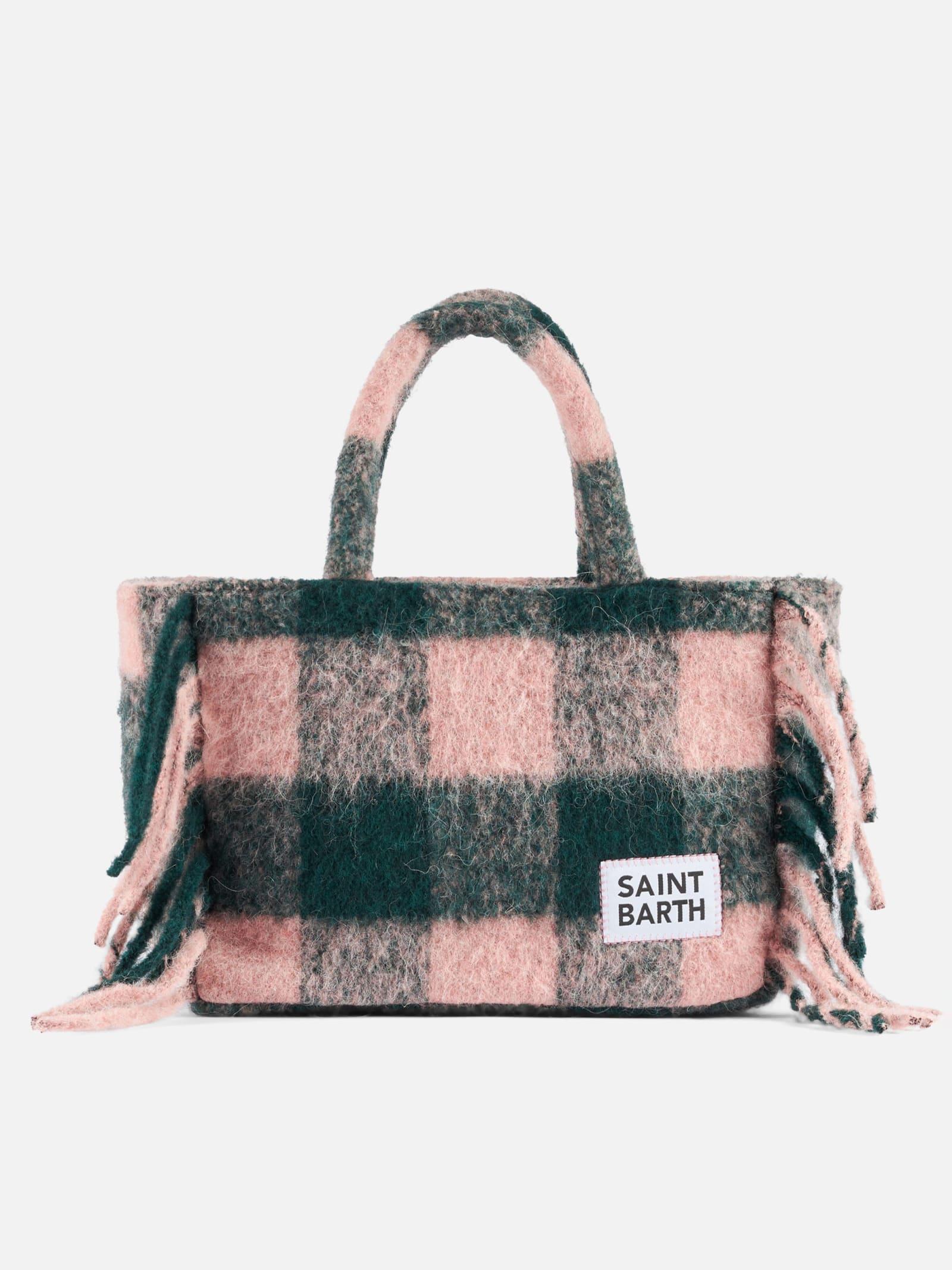 mc2 saint barth colette blanket handbag with check print